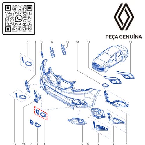RN 695121-K 8200695121 KIT SUPORTE DO RADIADOR DIR_ESQ CL II_SAN_LOG_SYM -3-
